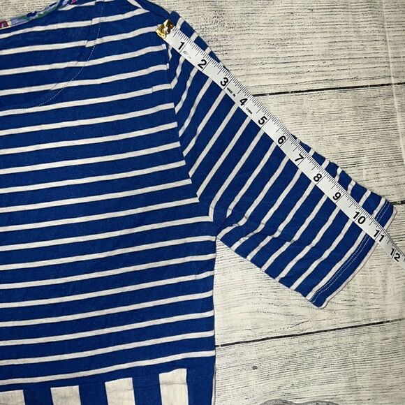 Matilda Jane Clothing MJ Blue White The Road Ahead Elbow-Sleeve Maxi Dress sz S - Picture 8 of 8